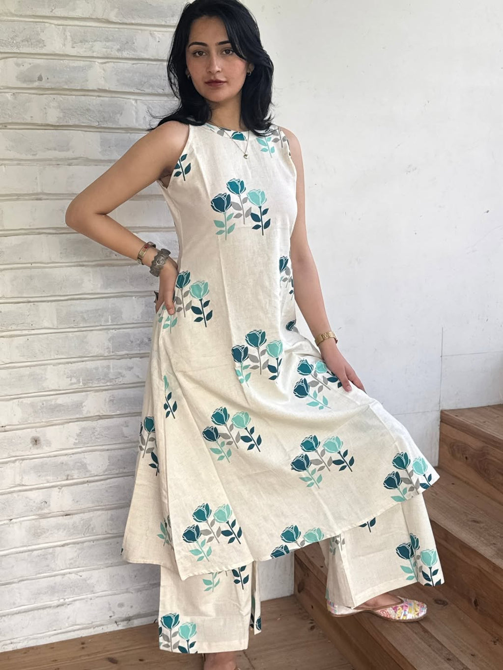 ivory bloom cotton cord-set