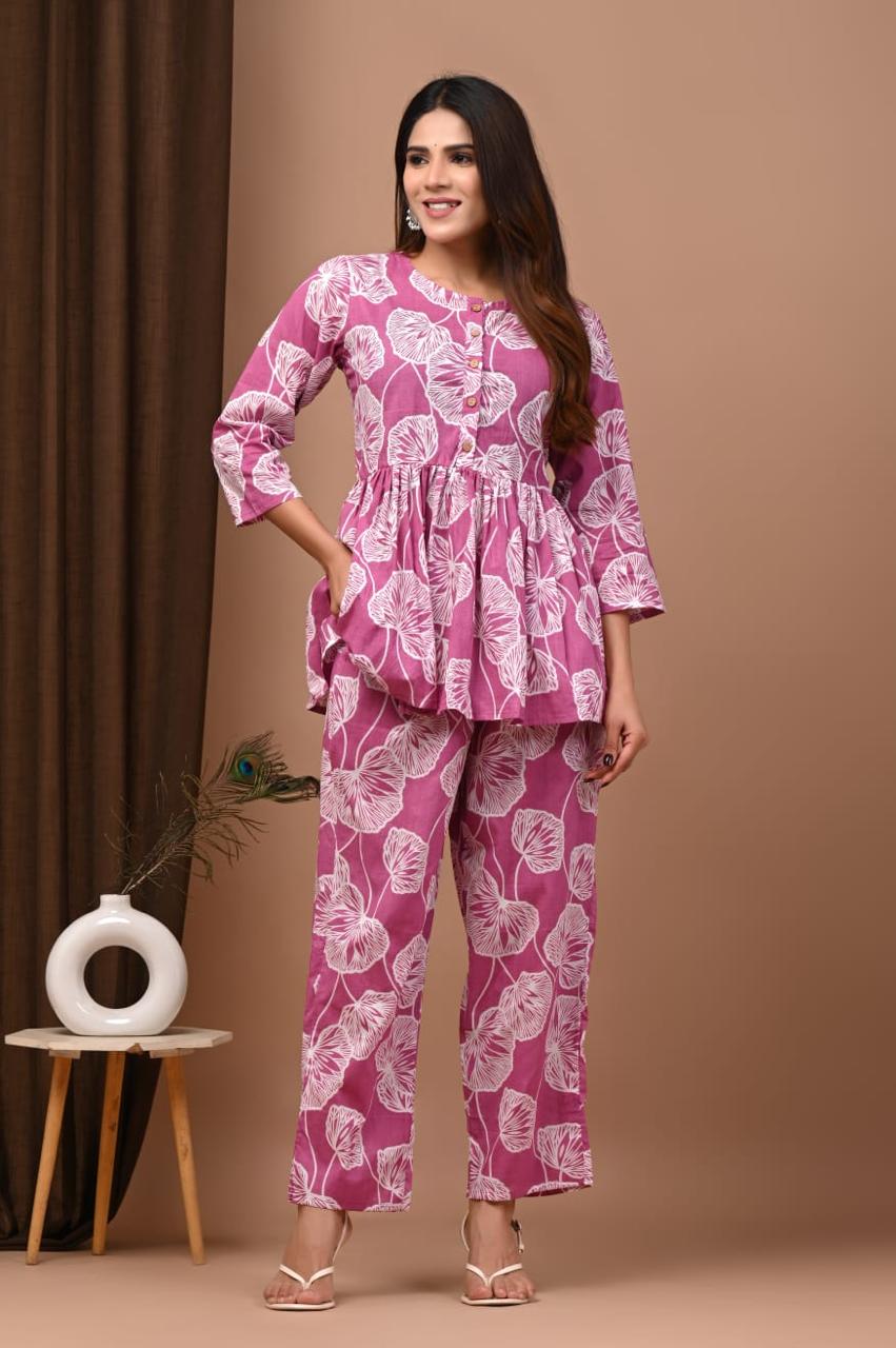 Blush Bloom Cotton Co-Ord Set