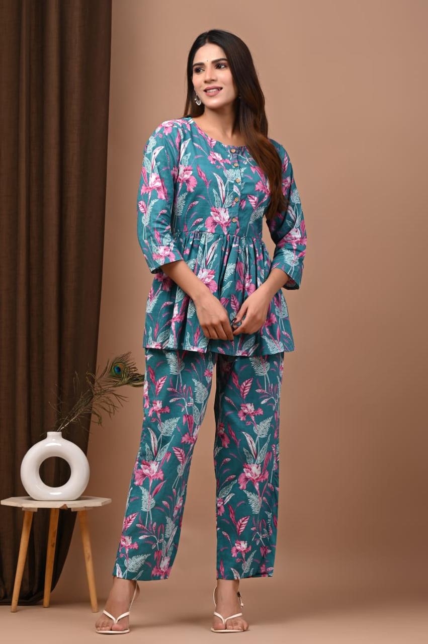 Blush Bloom Cotton Co-Ord Set
