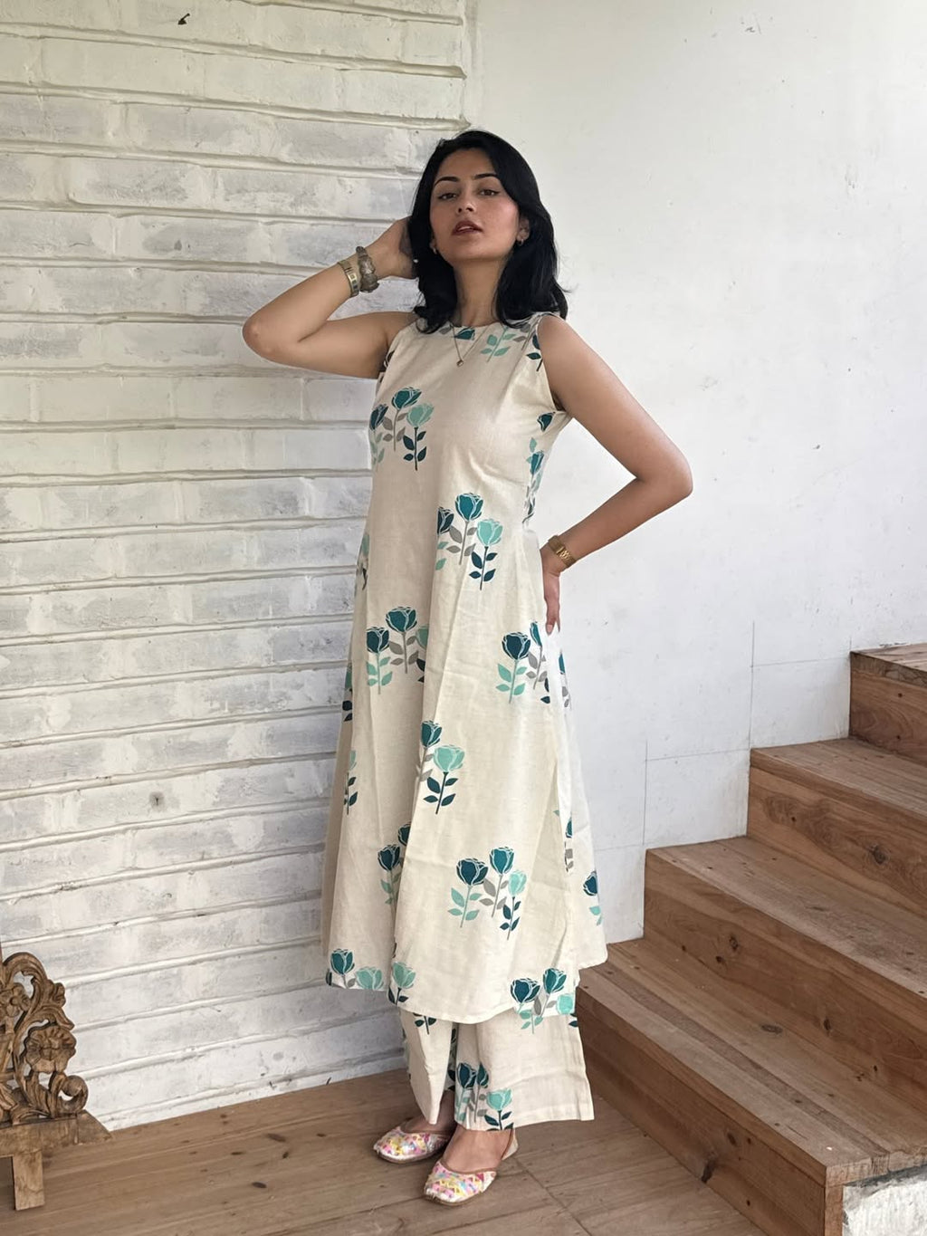 ivory bloom cotton cord-set