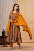 Bagru Anarkali Suit Set