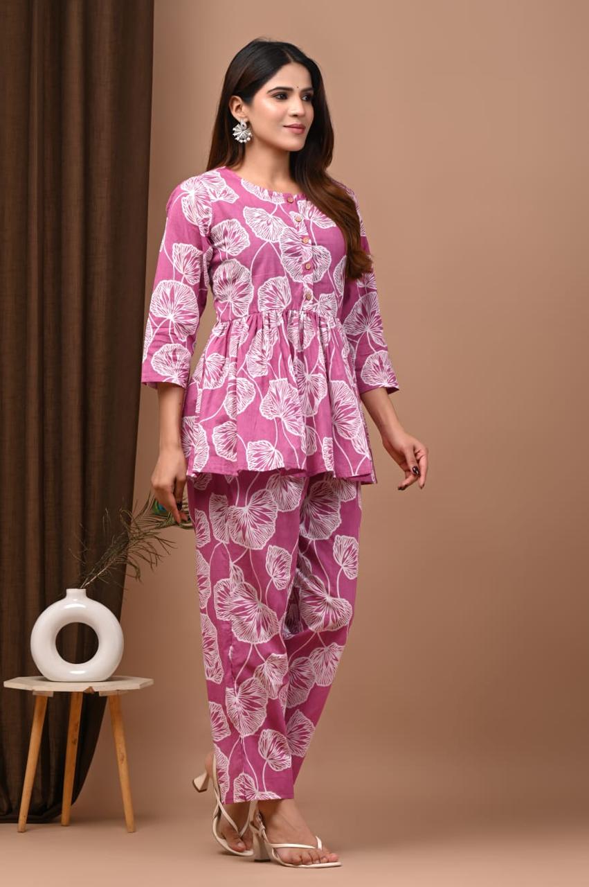Blush Bloom Cotton Co-Ord Set