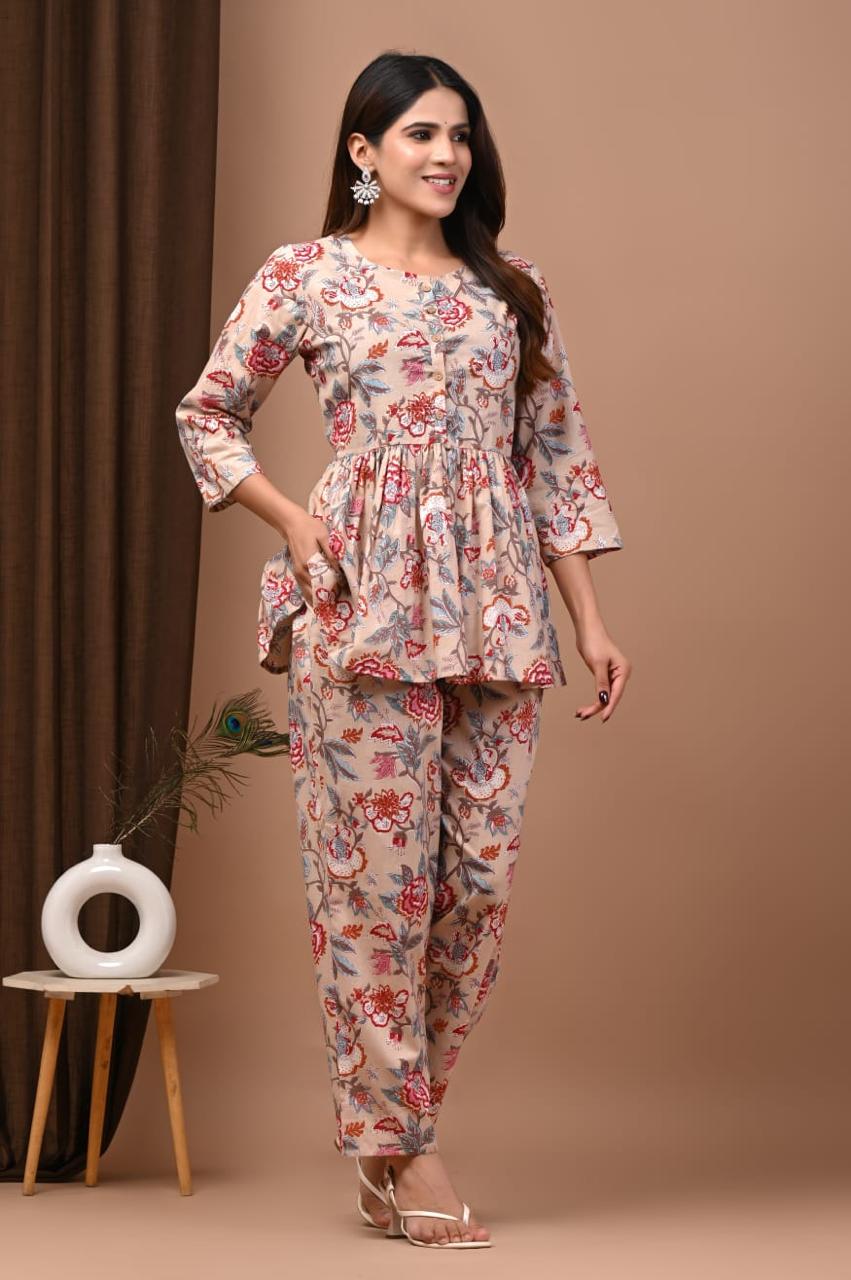Blush Bloom Cotton Co-Ord Set