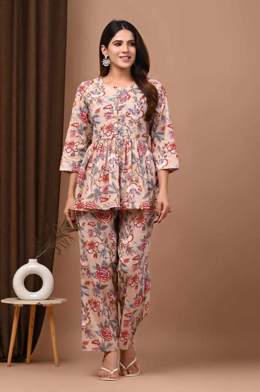 Blush Bloom Cotton Co-Ord Set