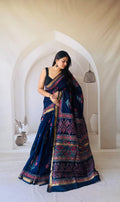 Midnight Gulmohar Silk Saree